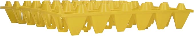 TOPINCN 5PCS Plastic Egg Tray, 30 Cell Egg Crates Holder Flats with Sturdy Stackable Design for Storage Transportation Home Farm Supplies (Yellow)