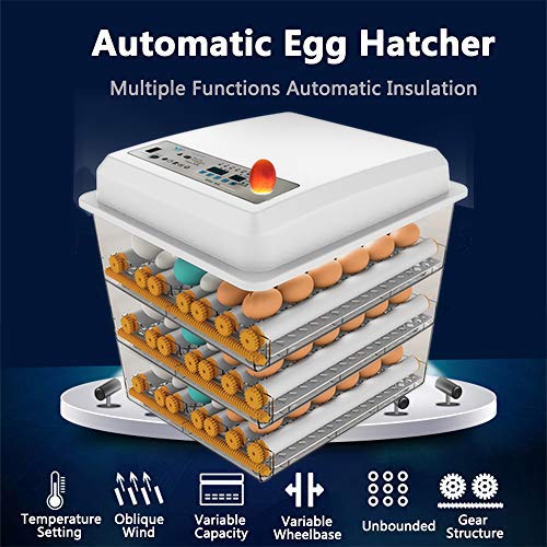Egg Incubator - Egg Incubator with Automatic Egg Turning and Humidity Control,Large Poultry Hatcher for Chickens Birds Ducks (176 Eggs)