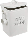 Dog Food Storage Container Farmhouse Pet Food Storage Containers with Lid and Scoop, Perfect Vintage Durable Canister Treats Tin for Kitchen Countertop, Shelf, Great Gift for Pet Owners - Dog Food