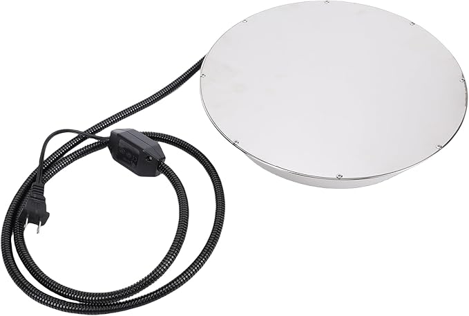 Hyuduo Chicken Waterer Heating Base, with Thermostat Control and Freeze Prevention, Poultry Water Heater 48W 5.25FT Cord for Metal Plastic Drinker Ducks Geese Turkeys (US Plug)