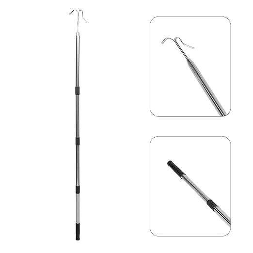 POPETPOP Chicken Leg Hook Catcher Portable Poultry Leg Hook Outdoor Farm Use Stainless Steel Heavy-Duty Animal Catching Tool Chickens Ducks Geese