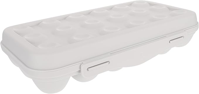 UPKOCH Refrigerator Egg Holder 18-Count Stackable Egg Container with Airtight Lid Practical Plastic Storage Organizer for Kitchen and Pantry 11.8In X 5.9In X 2.6In