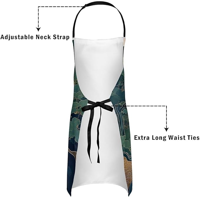 jejeloiu Cartoon Cats Apron for Women Men 26"x31"