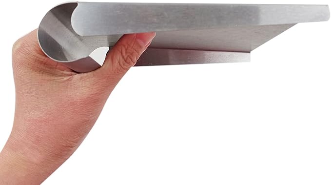 Stainless Steel Scooper for Food, Large One-Piece Cast Square Food Scoop with Sides, 5.9 Inch Metal Ice Scooper, Cutting-board Scraper, Flour Utility Scoop with Multi-Purpose Use, Silver