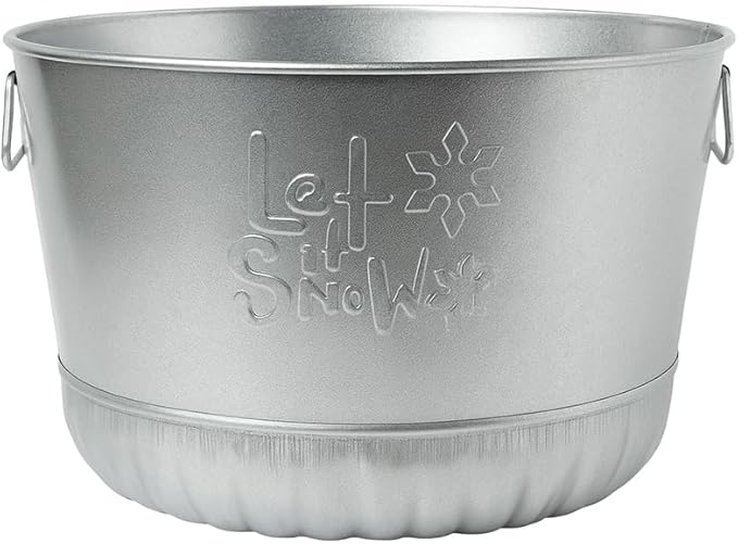 Behrens Galvanized Embossed Bushel Basket- Let it Snow