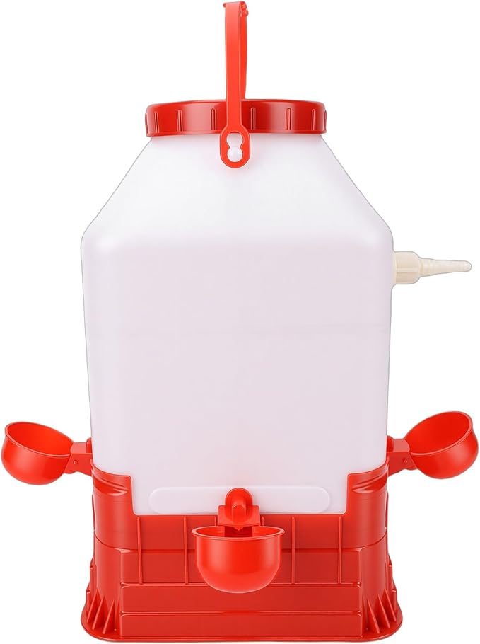 TOPINCN Automatic Poultry Waterer, 10L Large Capacity Plastic Chicken Water Feeder with 4 Bowls, for Farm Poultry Drinking and Feeding
