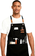 Unisex Canvas Apron - Water-Resistant, Breathable with Large Pockets for Gardening, Grilling, Lawn Care, Kitchen & Cleaning