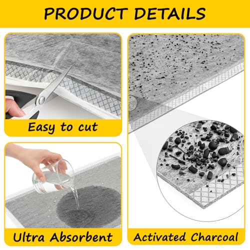 10 Pack Chick Brooder Liners Chick Bedding Bamboo Charcoal Hatchling Liners Keep - 35" x 24", gray, Polyester, and More - Image 4