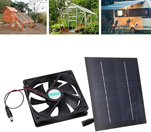 Solar Powered Fan Kit, 20W Solar Powered Fan, Solar Exhaust Fan for Chicken Coop, Greenhouse, Dog House, Shed, Pet Houses, Window Exhaust, Mini Exhaust Fan for DIY Cooling