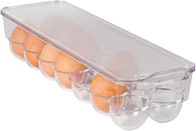 Dial Industries Fridge Egg Storage Holder, 14 Egg Container with Lid