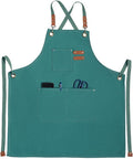 Chef Apron for Women Men with Pockets, Cotton Canvas Cross Back Adjustable Gardening Apron