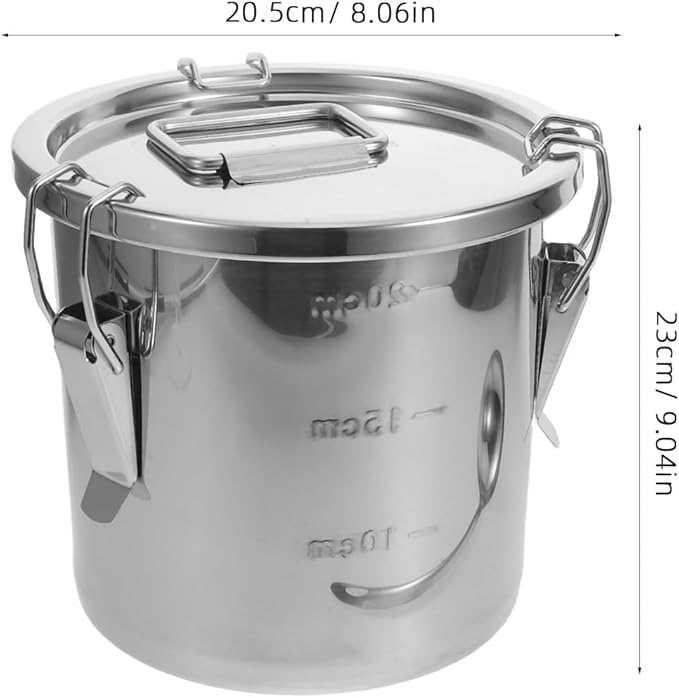 PRETYZOOM Metal Airtight Canister: Heavy-Duty Stainless Steel Rice Container with Seal Lid for Kitchen and Transport - Grain Storage Bin for Flour Cereal and Dry Good 6L