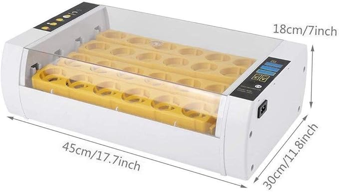 24 Digital Egg Incubator Automatic Turning Poultry Hatcher Temperature Control Led Display for Chicken Duck Goose Birds Turkey