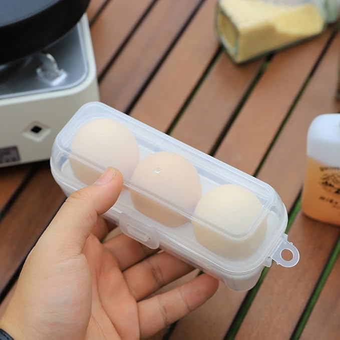 2 Pack Camping Egg Carrier 3 Grids Storage Container Portable Shockproof Eggs Protective Case Box Organizer Tray for Hiking Trekking Camper Outdoor Trip Picnic Kitchen Refrigerator