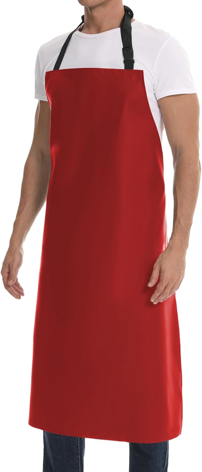 Homsolver Heavy Duty Vinyl Waterproof Apron for Unisex Adult, Ultra Lightweight, Chemical Resistant Industrial Work Apron