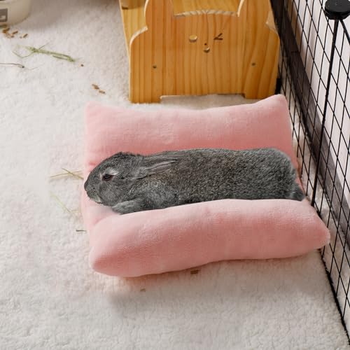 MEWTOGO 14" x 13" Bunny Bed for Rabbit Cage, Thickened & Soft - 13 x 14In, Pink, flannel - Image 5