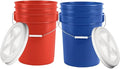 House Naturals 6 Gallon Large Food Grade BPA Free Bucket Pail with Airtight Screw on Lid (Pack of 2)