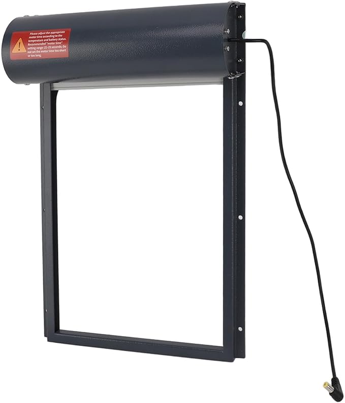 Chicken Doors Grey Solar Powered Time Control Programmable Automatic Chicken Coop Door with LED Display Controller for Farm Poultry Protection Iron Material 37x25cm