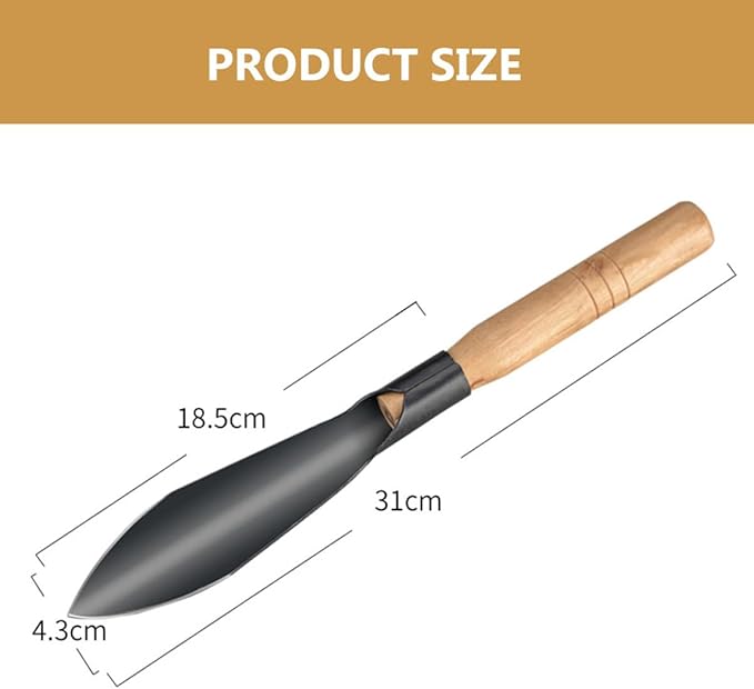 BESPORTBLE 2 Pcs Gardening Spade Tools with Wooden Handles, Metal Handheld Planting Shovels for Vegetable Transplanting and Flower Planting, Sturdy Farm Garden Hand Tools for Outdoor Soil