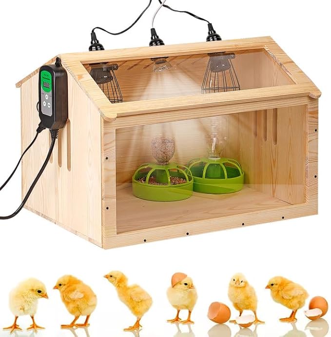 Chicken Brooder Box for Chicks Brooder Box with Thermostat Poultry Breeding Box with Feeder and Water for Chick Quail Duck Parrot Hamsters and Lizards