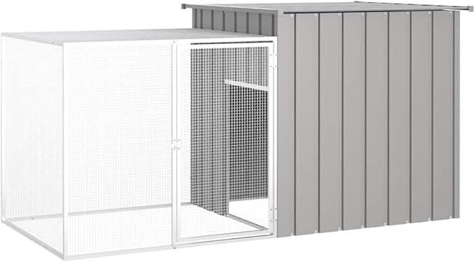 Chicken Coop Outdoor Poultry Cage, Galvanized Steel Walk-in Run for Hens, Ducks, and Rabbits, Weatherproof Large Animal Enclosure 78.7 x 35.8 x 39.4 in