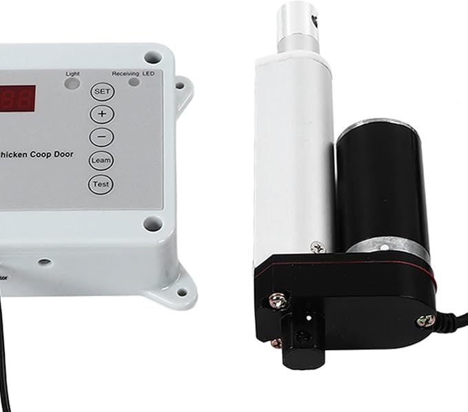 Automatic Chicken Coop Door Opener, Timing Photosensitive Auto Chicken Coop Door Opener, Auto Open and Close, Remote Controls Automatic Chicken Coop Door(US)