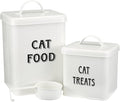 Morezi Cat Food Storage Container Farmhouse Pet Food Treats holder with Lid and Scoop, Perfect Sturdy Canister Tins for Kitchen Countertop, Shelf, Great Gift for Pet Owners - Cat Food