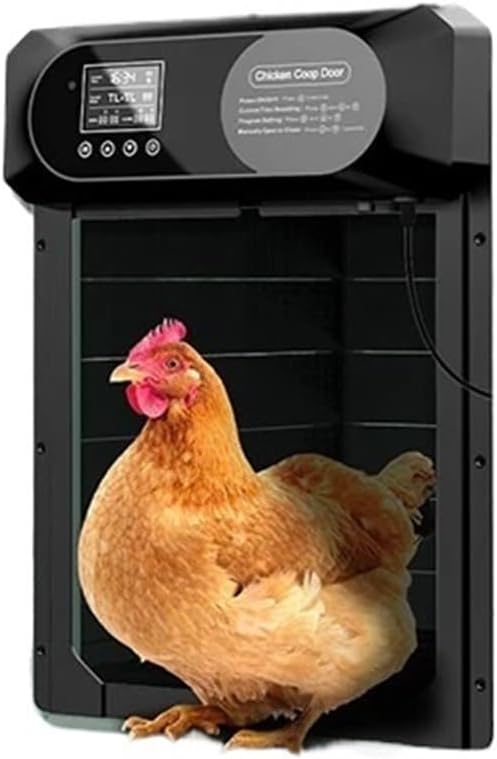 Large Size Solar Powered Automatic Chicken coop Door with Remote Control and Timer, Light Sensor, Intelligent Anti Pinch Design