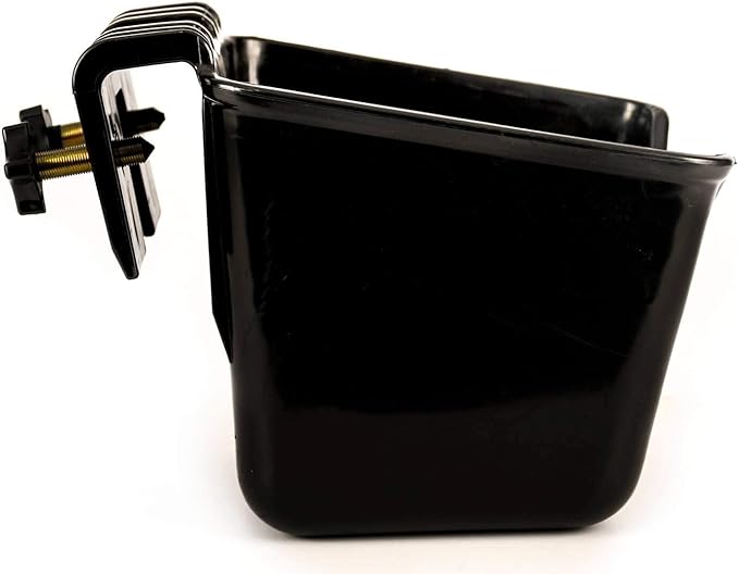 Lock N Load Livestock & Pet Feeds Mountable Heavy Duty Feed Bucket 14''x11''x11'' with Hardware Material Polyethylene Hold up to 12 Quarts (Black)