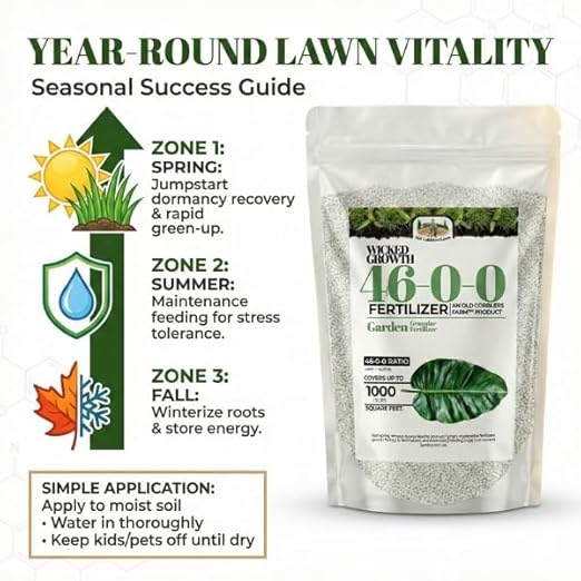 Old Cobblers Farm™ Wicked Growth 46-0-0 Fertilizer - for Plant Growth, Lush Foliage Development on All Plants (5 lbs | 10 lbs | 15 lbs | 20 lbs) (20lbs)