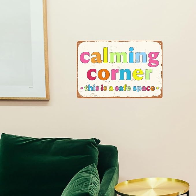 Funny Calming Corner Sign School Classroom Decor Calming Corner This Is A Safe Space Signs Classroom Decorations Classroom Calm Reading Corner Sign For Home Office Study Room Wall Decor
