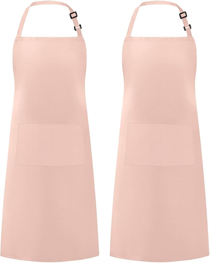 Syntus Adjustable Bib Apron with 2 Pockets Cooking Kitchen Aprons for Women Men Chef