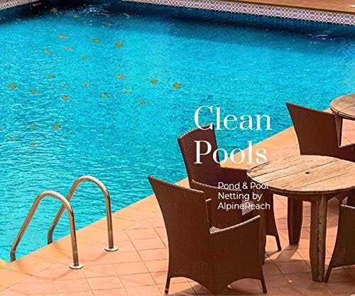 AlpineReach Koi Pond Netting Kit 28 x 30 ft Black Heavy Duty Woven Fine Mesh Net Cover for Leaves - Protects Koi Fish from Blue Heron Birds, Cats & Predators – Reusable & Stakes Included