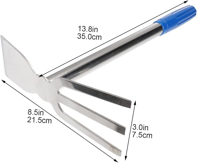 1piece Stainless Steel Handheld Weeding Hoe Multi-Functional Cultivator Tool for Gardening Planting and Weeding Lightweight and Garden Rake for Vegetable Farms and