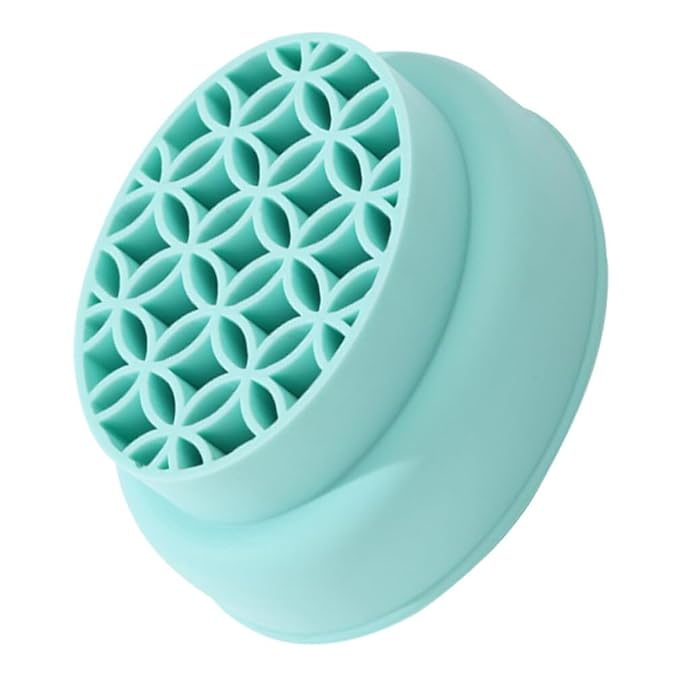 2 in 1 Makeup Brush Cleaning Mat with Brush Drying Holder Silicone Brush Cleaner Pad Cosmetic Brush Organizer Rack Portable Washing Tool for Makeup, 10.80X8.80X4.80CM, Green