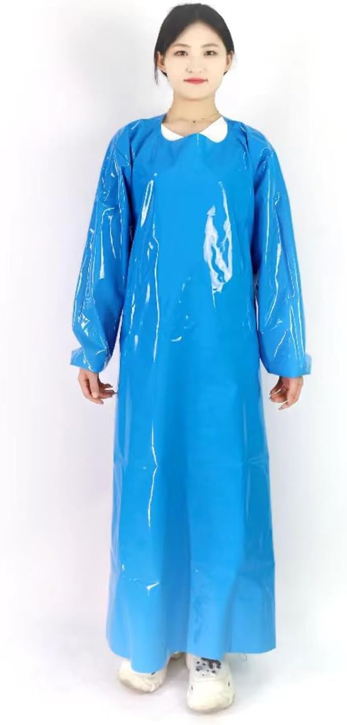ELEBOX Waterproof Apron with Long Sleeves, Safety Apron Work Uniform for Men & Women, Chemical Resistance Anti-Tear Apron