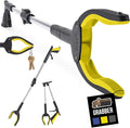 GORILLA GRIP Strong Rubber Lined Claw Grabber, Ergonomic Anti-Slip Reacher Tool for Seniors, 360 Magnetic Rotating Head Reaching Pick Up Stick, Foldable Trash Picker, Handicap Gripper, Yellow