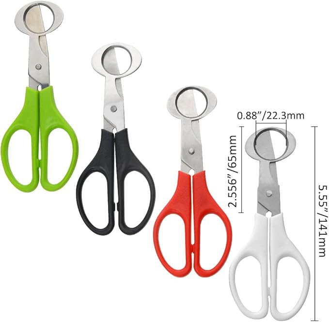 24Pack Stainless Steel Quail and Pigeon Egg Cutter Scissors Tool for Home Kitchen (Four Colors)
