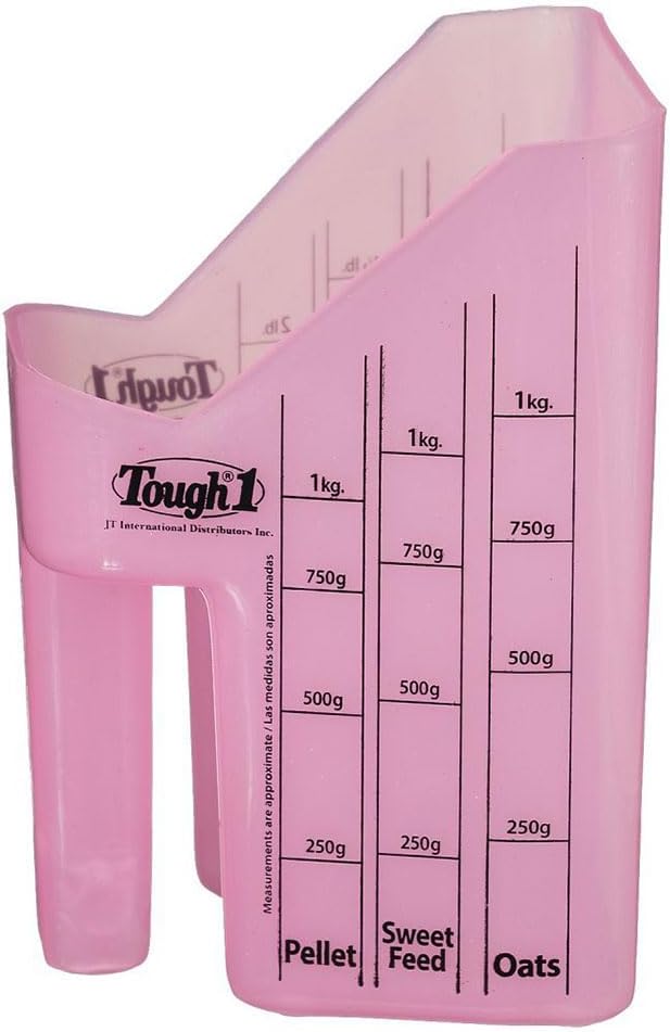 Tough 1 Feed Scoop w. Measurements Pink