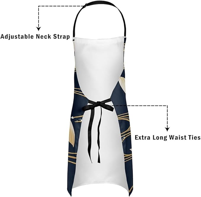 jejeloiu Cartoon Cats Apron for Women Men 26"x31"