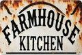 Vintage-Style "Farmhouse Kitchen" Aluminum Sign – Rustic Metal Wall Decor for Home, Bar, Cafe, Street – Durable Outdoor Plaque – 1 Piece, 20x30cm (8x12inch)
