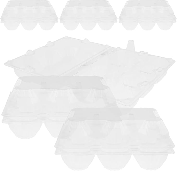Homoyoyo Plastic Duck Egg Cartons 6 Count Goose Egg Carton Jumbo Empty Cheap Bulk for Refrigerator Chicken Farm Markets Display 8.27x5.51x3.74 Inch for Display and Gift