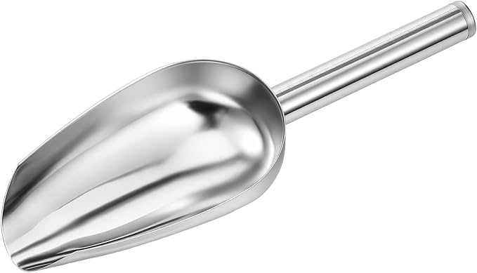 Stainless Steel Ice Scoop, Small Metal Ice Scoop for Bucket and Freezer, Small Size Multi-purpose Kitchen Scoops for Food and Coffee, Silver