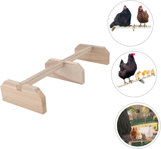SUPVOX 1piece Wooden Chicken Roosting Bar Secure Bird Stand Bird Cage Perch Cage Accessory Parakeet Accessories