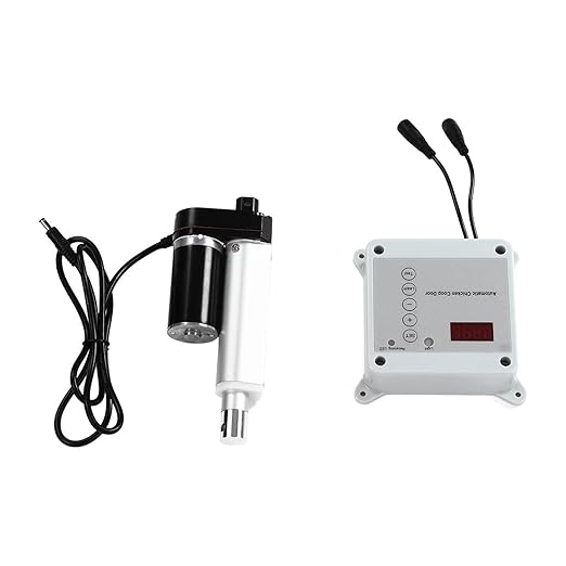Hyuduo Automatic Chicken Coop Door Opener 30W – Light Sensor & Remote Control, IP44 Rated, Fits 9–39 Inch Doors, 44 lb Capacity Poultry Door Timer