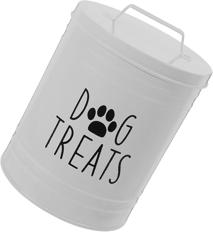 ABOOFAN 1piece Metal Dog Food Storage Container Airtight Lid Compact Design for Dog Treats and Supplies Safe Convenient Home Organizer