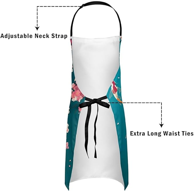jejeloiu Cartoon Cats Apron for Women Men 26"x31"