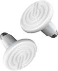 HealSmart 100W Reptile Heat Lamp Bulb, No Light Emitting Ceramic Heat Emitter, Brooder Coop Heater for Amphibian Pet & Incubating Chicken, 2 Pack, White