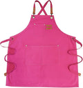 Chef Apron with Large Pockets for Women Men, Cotton Canvas Cross Back Water Repellent Adjustable Work Apron