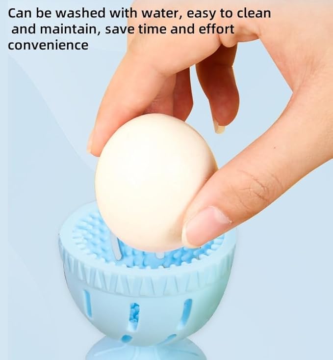 Silicone Egg Wash and Brush, Egg Wash and Brush, Egg and Duck Egg Cleaning Brush, for Removing Dirt and Debris from Eggshells, Suitable for Homes, Restaurants and Farms Egg Collector(Purple)